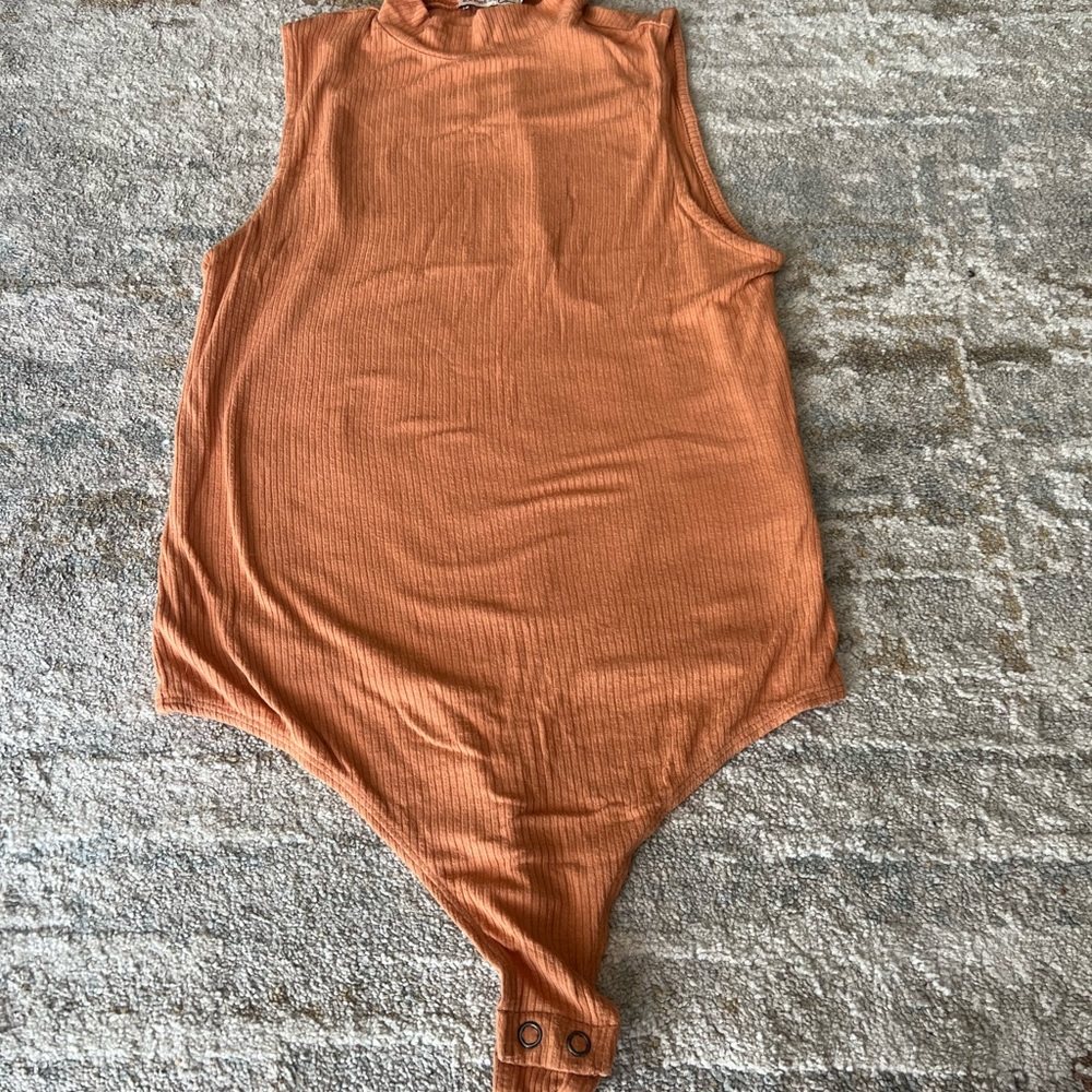 Express Sleeveless Rust Bodysuit